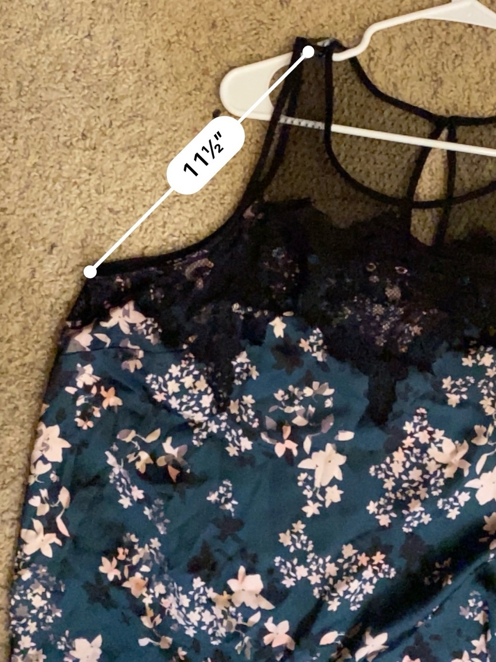 Maurices Teal Floral Lace Trim Sleeveless Camisole - Picture 12 of 12